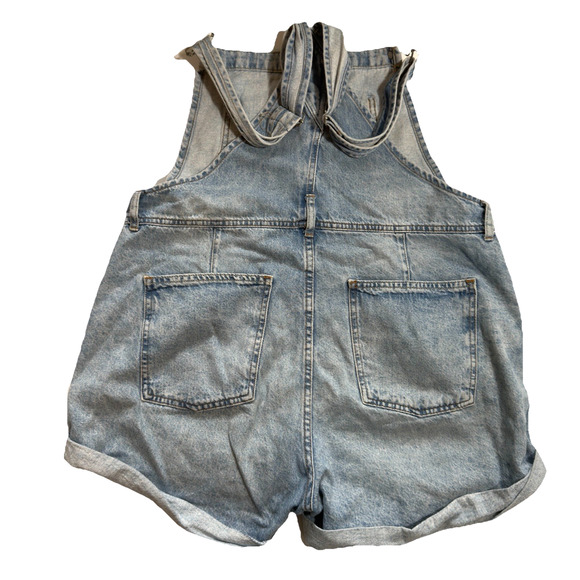 We The Free Ziggy Shortalls Denim Size Large Blue Wash Free People Boho Cowboy - Picture 2 of 8